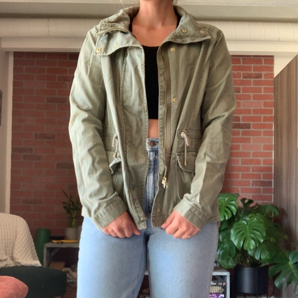 H&M green military jacket